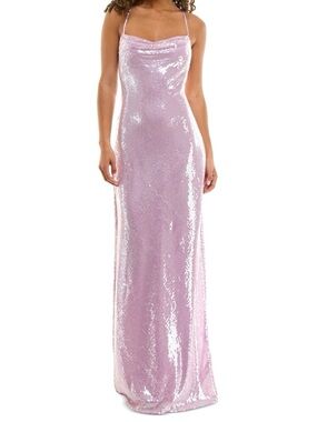 Alex & Sophia Crossback Lavender Sequin Formal Gown Juniors 9/10